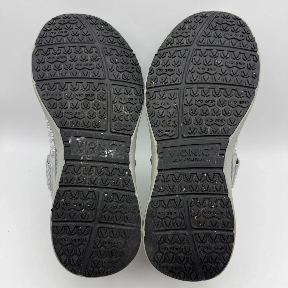 Vionic Marlene Slip On Sneakers Womens 7.5 Grey Lavender Orthotic Work Shoes